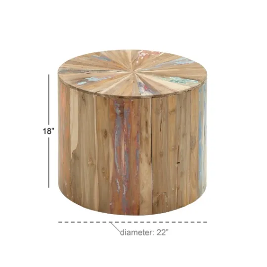 Kirkland's Home Reclaimed Wood Round Accent Table- Accent & End Tables