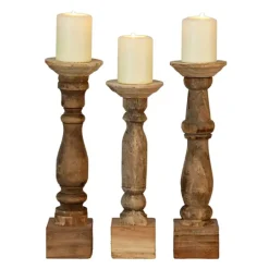 Kirkland's Home Reclaimed Wooden Banister Candle Holders, Set Of 3- Candle Holders