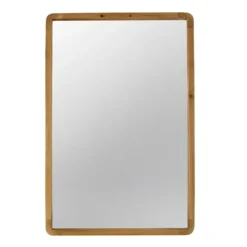Kirkland's Home Rectangle Light Brown Wood Wall Mirror- Decorative Mirrors