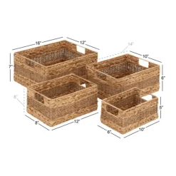 Kirkland's Home Rectangular Baskets With Metal Handles, Set Of 4- Baskets & Boxes