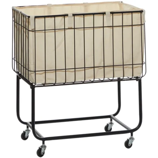 Kirkland's Home Rectangular Black Rolling Storage Cart- Baskets & Boxes