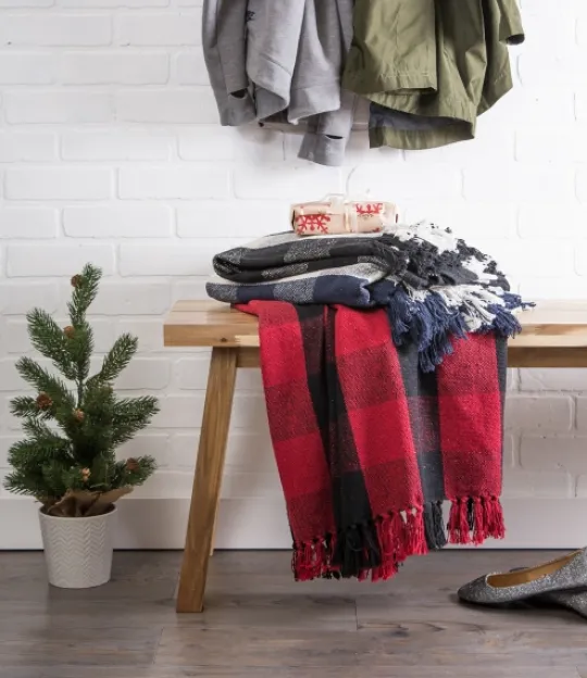 Kirkland's Home Red And Black Buffalo Check Throw- Blankets & Throws