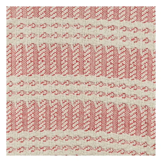 Kirkland's Home Red And Ivory Striped Cotton Throw- Blankets & Throws
