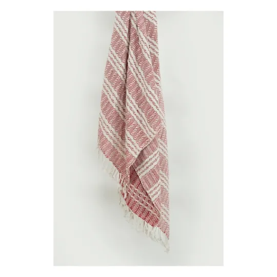 Kirkland's Home Red And Ivory Striped Cotton Throw- Blankets & Throws