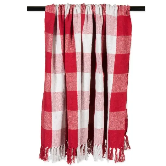 Kirkland's Home Red And White Buffalo Check Throw- Blankets & Throws