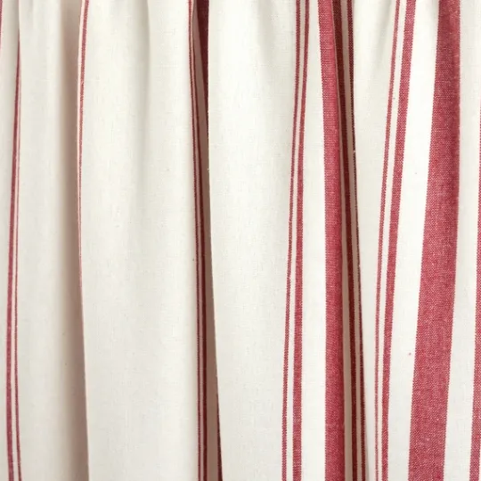 Kirkland's Home Red And White Farmhouse Stripe Valance- Curtains & Drapes