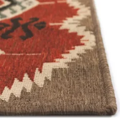 Kirkland's Home Red Bali Medallion Indoor/Outdoor Area Rug, 4X7- Outdoor Rugs