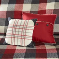Kirkland's Home Red Buffalo Check 6-Pc. Full/Queen Duvet Cover Set- Duvets