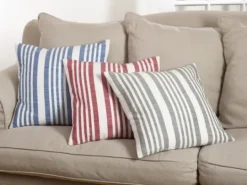 Kirkland's Home Red Coastal Stripe Pillow- Pillows