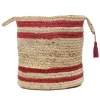 Kirkland's Home Red Double Stripe Jute Basket With Handles, 19 In.- Baskets & Boxes