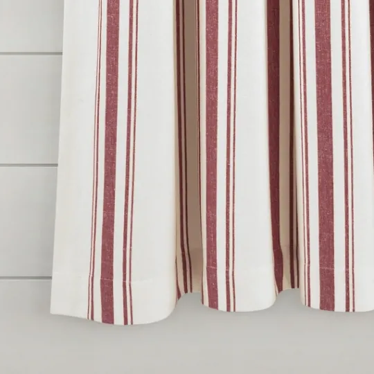 Kirkland's Home Red Farmhouse Stripe Curtain Panels, Set Of 2- Curtains & Drapes