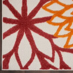 Kirkland's Home Red Floral Burst Outdoor Area Rug, 7X10- Outdoor Rugs