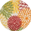 Kirkland's Home Red Floral Burst Outdoor Round Area Rug, 5 Ft.- Outdoor Rugs