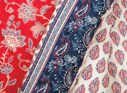 Kirkland's Home Red Navy Marbella King 5-Pc. Comforter Set- Comforters