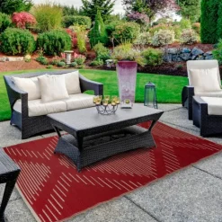 Kirkland's Home Red Primitive Arrow Outdoor Area Rug, 4X6- Outdoor Rugs