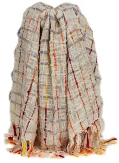 Kirkland's Home Red Primitive Squares Handloomed Throw Blanket- Blankets & Throws