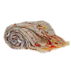 Kirkland's Home Red Primitive Squares Handloomed Throw Blanket- Blankets & Throws