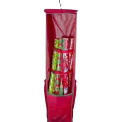 Kirkland's Home Red Storage Bag Christmas Hanging Organizer- Wall Storage