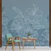 Kirkland's Home Regent Gray Floral Peel And Stick Wall Mural- Wall Murals & Wall Decals