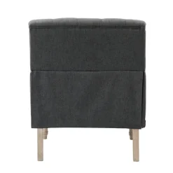 Kirkland's Home Reginald Charcoal Button Tufted Armchair- Accent Chairs