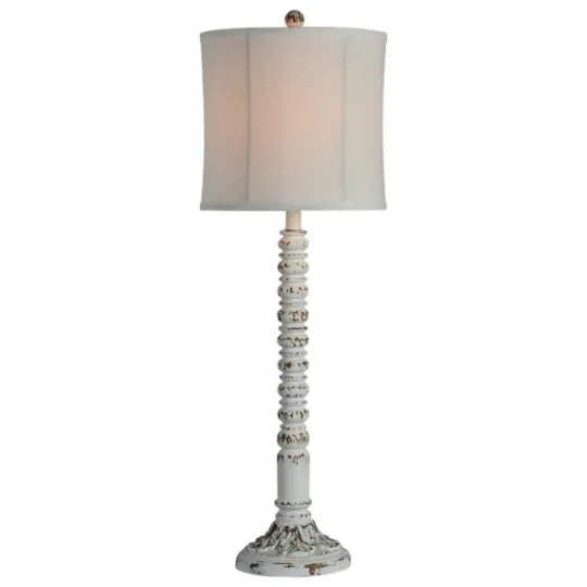 Kirkland's Home Resin Distressed Spindle Buffet Lamp- Buffet Lamps