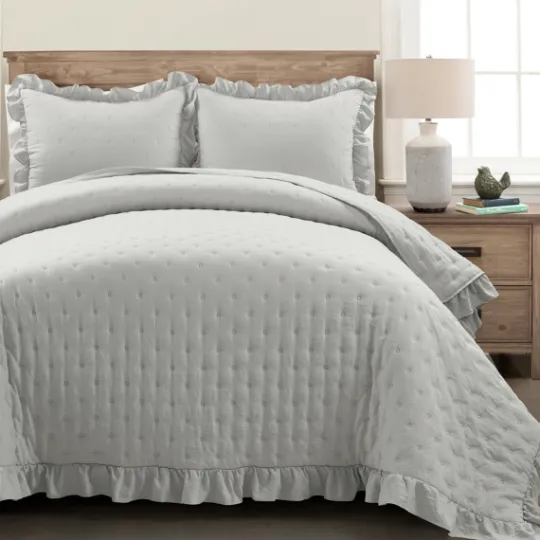 Kirkland's Home Reyna Ruffle 3-Pc. Full/Queen Quilt Set- Quilts