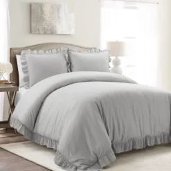 Kirkland's Home Reyna Ruffle 3-Pc. Full/Queen Duvet Set- Duvets