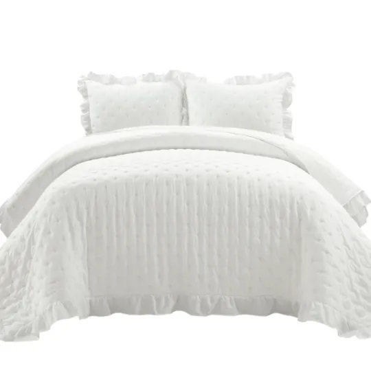 Kirkland's Home Reyna Ruffle 3-Pc. Full/Queen Quilt Set- Quilts