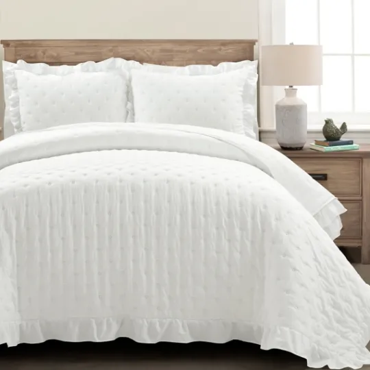 Kirkland's Home Reyna Ruffle 3-Pc. Full/Queen Quilt Set- Quilts
