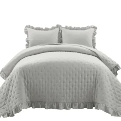 Kirkland's Home Reyna Ruffle 3-Pc. King Quilt Set- Quilts