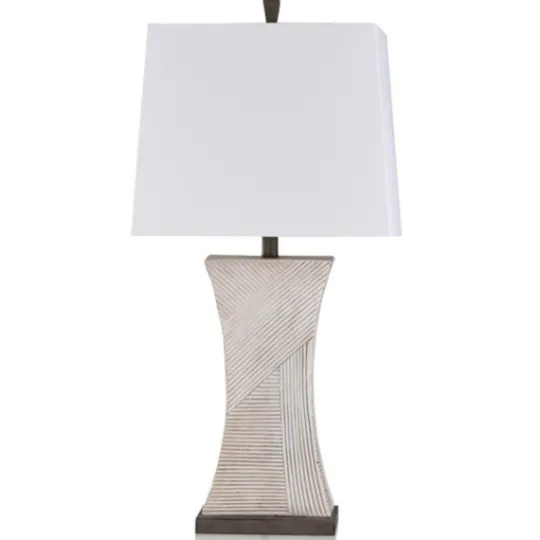 Kirkland's Home Ribbed Concave Table Lamp- Table Lamps