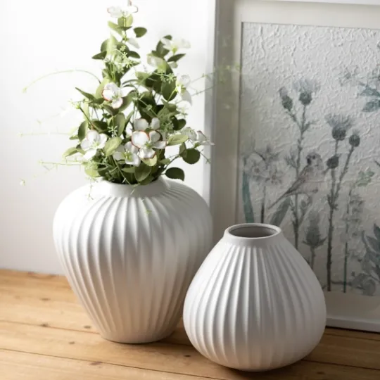 Kirkland's Home Ribbed Teardrop Vases, Set Of 2- Vases