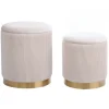 Kirkland's Home Ribbed Velvet Nesting Ottomans, Set Of 2- Benches & Ottomans