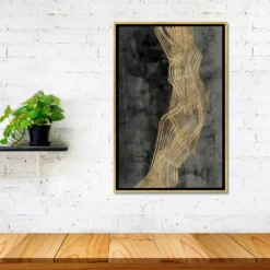 Kirkland's Home Ribbon Of Gold Abstract Canvas Framed Art- Framed Art