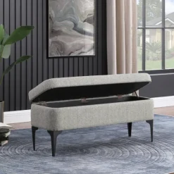 Kirkland's Home Ricardo Woven Storage Bench- Benches & Ottomans