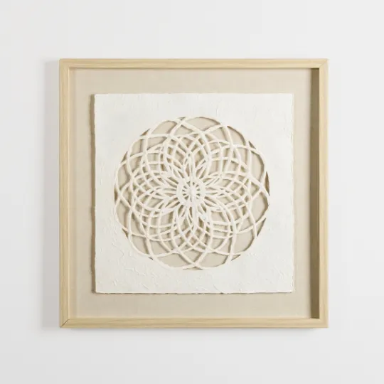 Kirkland's Home Rice Paper & Natural Linen Cutout Wall Plaque- Wall Plaques
