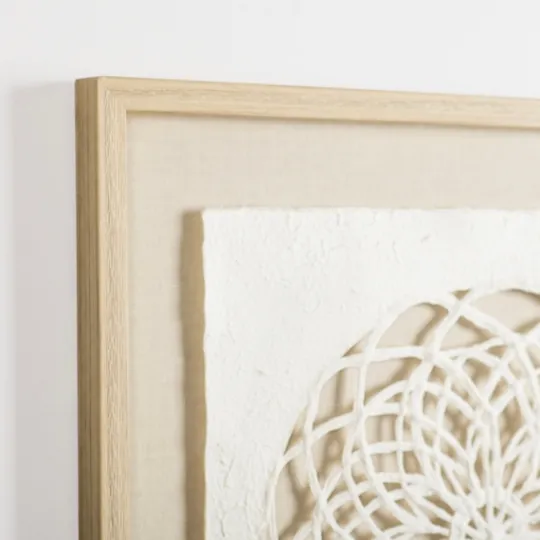 Kirkland's Home Rice Paper & Natural Linen Cutout Wall Plaque- Wall Plaques
