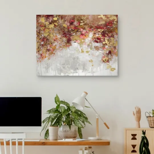 Kirkland's Home Robbins Charmed Gold Canvas Art Print- Canvas Art