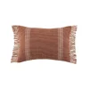 Kirkland's Home Roberta Rust Stripes Fringe Lumbar Pillow- Pillows