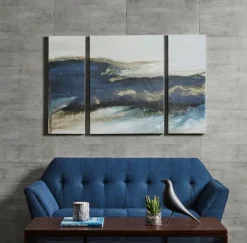 Kirkland's Home Rolling Waves Blur Canvas Art Prints, Set Of 3- Canvas Art