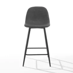 Kirkland's Home Rorke Vegan Leather Counter Stools, Set Of 2- Bar Stools & Counter Height Stools