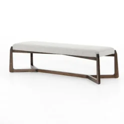 Kirkland's Home Roscoe Brunswick Pebble Upholstered Bench- Benches & Ottomans