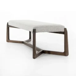 Kirkland's Home Roscoe Brunswick Pebble Upholstered Bench- Benches & Ottomans