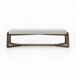 Kirkland's Home Roscoe Brunswick Pebble Upholstered Bench- Benches & Ottomans