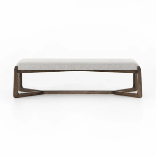 Kirkland's Home Roscoe Brunswick Pebble Upholstered Bench- Benches & Ottomans