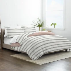 Kirkland's Home Rose Pink Echo Stripe 3-Pc. King Duvet Cover Set- Duvets