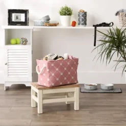Kirkland's Home Rose Trellis Paw Print Storage Basket, 14 In.- Baskets & Boxes