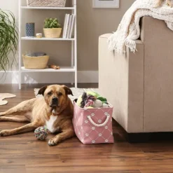 Kirkland's Home Rose Trellis Paw Print Storage Basket, 14 In.- Baskets & Boxes