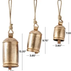 Kirkland's Home Round Aged Hanging Bells, Set Of 3- Decorative Accents