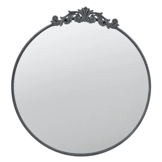 Kirkland's Home Round Antique Floral Scroll Mirror, 39 In.- Decorative Mirrors
